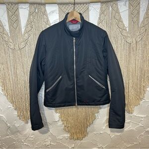 Nike Front Zip Insulated Motocycle Jacket Cropped Black Women’s Medium